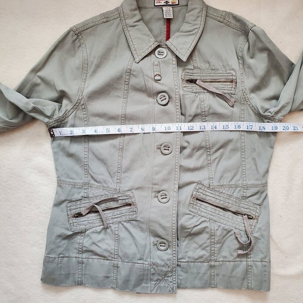 Carribean Joe Jacket Women's Size M Green Button Down Zipper Accent Pockets - Picture 3 of 6